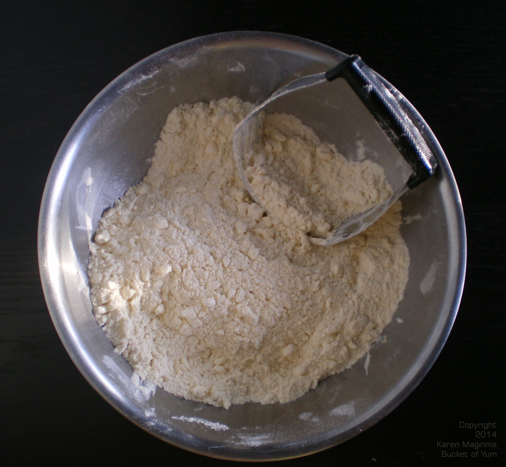 Flour, leavening, and butter - waiting for some buttermilk and egg yolk